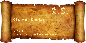 Kluger Dorka névjegykártya